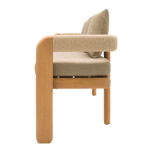   Cushioned Teak Outdoor Bench | Oroa.com