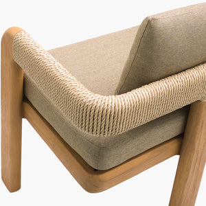   Cushioned Teak Outdoor Bench | Oroa.com
