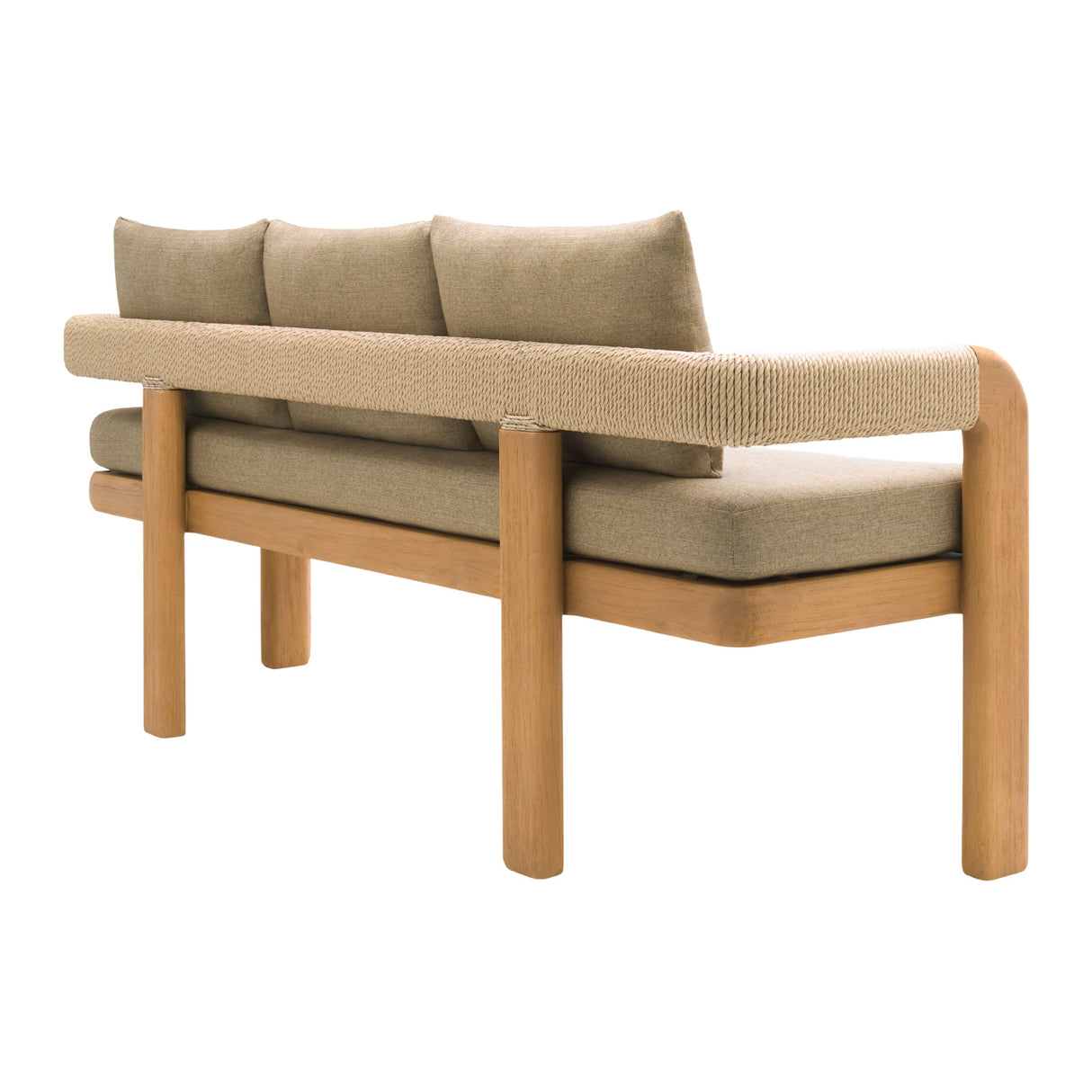   Cushioned Teak Outdoor Bench | Oroa.com
