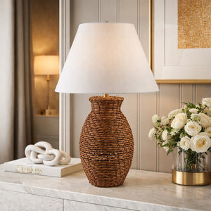   Painted Rattan Accent Table Lamp | Oroa.com