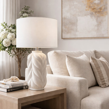   Modern European furniture - White Carved Ceramic Table Lamp - www.oroa.com | Oroa.com