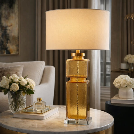   Yellow Glass Accent Table Lamp | Oroa.com