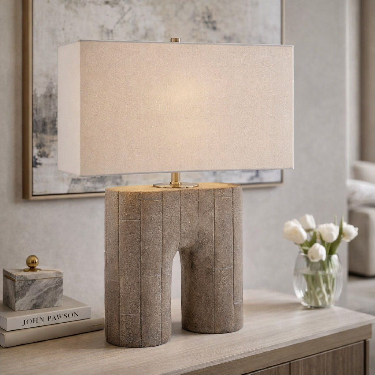   Painted Gray Accent Table Lamp | Oroa.com