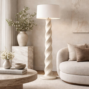   Cream Spiral Accent Floor Lamp | Oroa.com