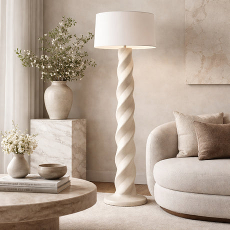   Cream Spiral Accent Floor Lamp | Oroa.com