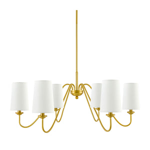   Modern European furniture - 6-Light White Linen Chandelier - www.oroa.com | Oroa.com
