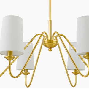   Modern European furniture - 6-Light White Linen Chandelier - www.oroa.com | Oroa.com