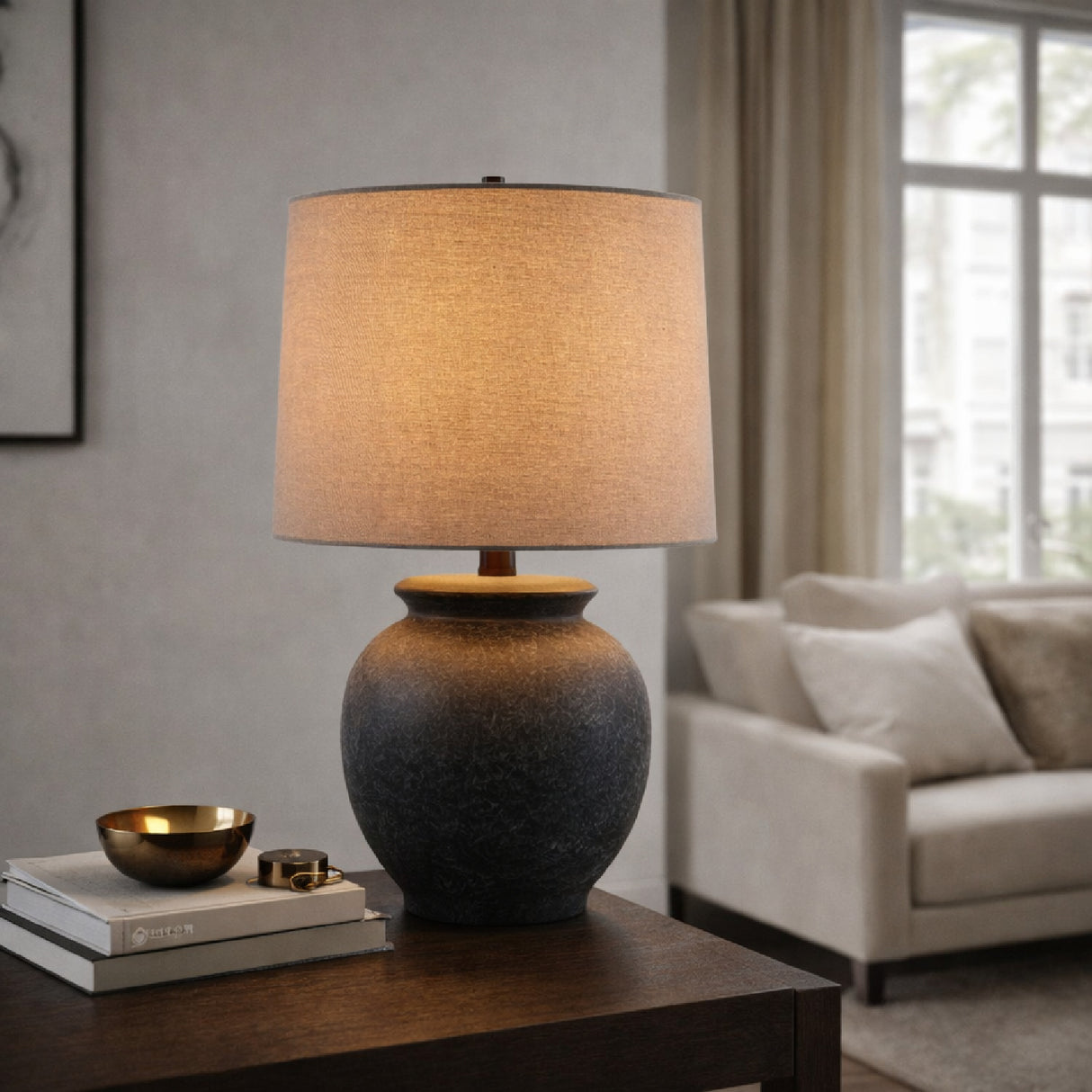   Antique Gray Ceramic Table Lamp | Oroa.com