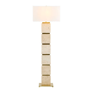   Modern European furniture - Burnished Yellow Travertine Floor Lamp - www.oroa.com | Oroa.com