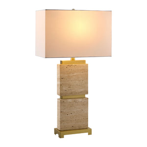   Travertine Accent Table Lamp | Oroa.com