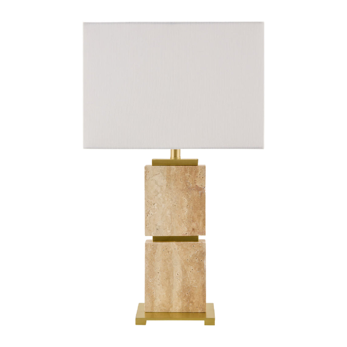   Modern European furniture - Natural Travertine Accent Table Lamp - www.oroa.com | Oroa.com