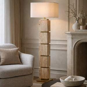   Natural Travertine Accent Floor Lamp | Oroa.com