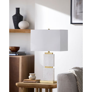   Natural White Marble Table Lamp | Oroa.com