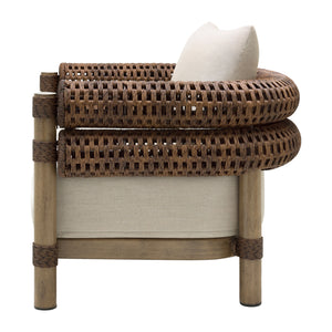   Cushioned Wicker Outdoor Accent Chair | Oroa.com