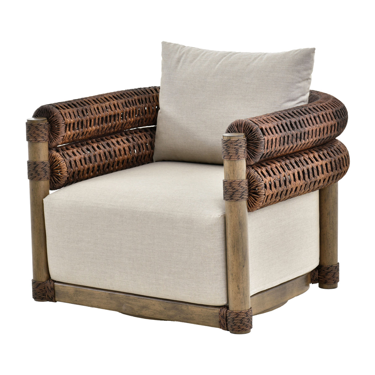   Cushioned Wicker Outdoor Swivel Chair | Oroa.com