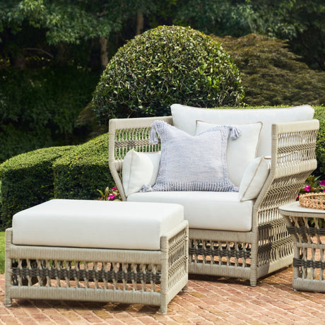   Cushioned Wicker Outdoor Ottoman | Oroa.com