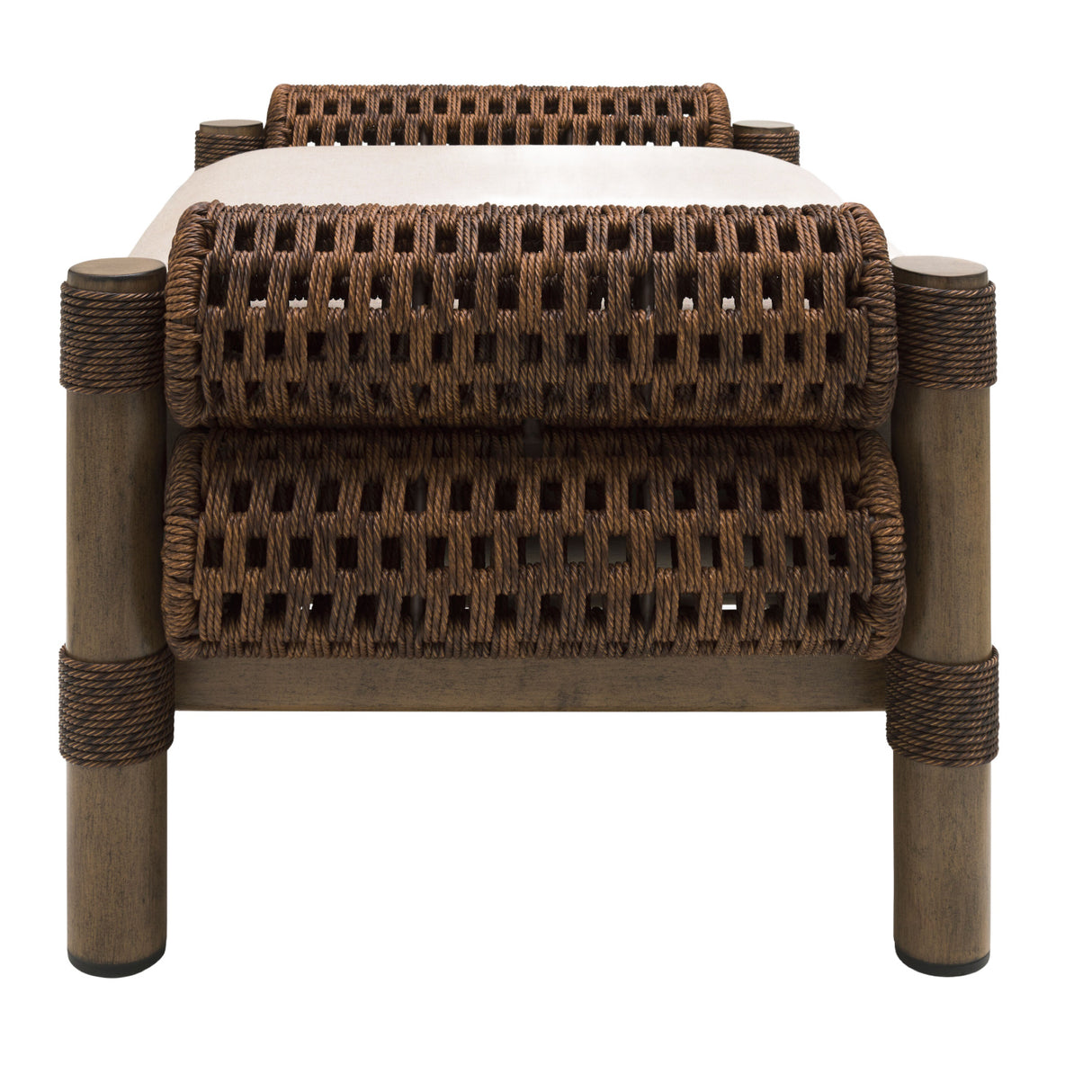   Cushioned Wicker Outdoor Ottoman | Oroa.com