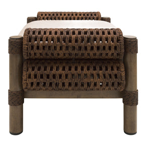   Cushioned Wicker Outdoor Ottoman | Oroa.com