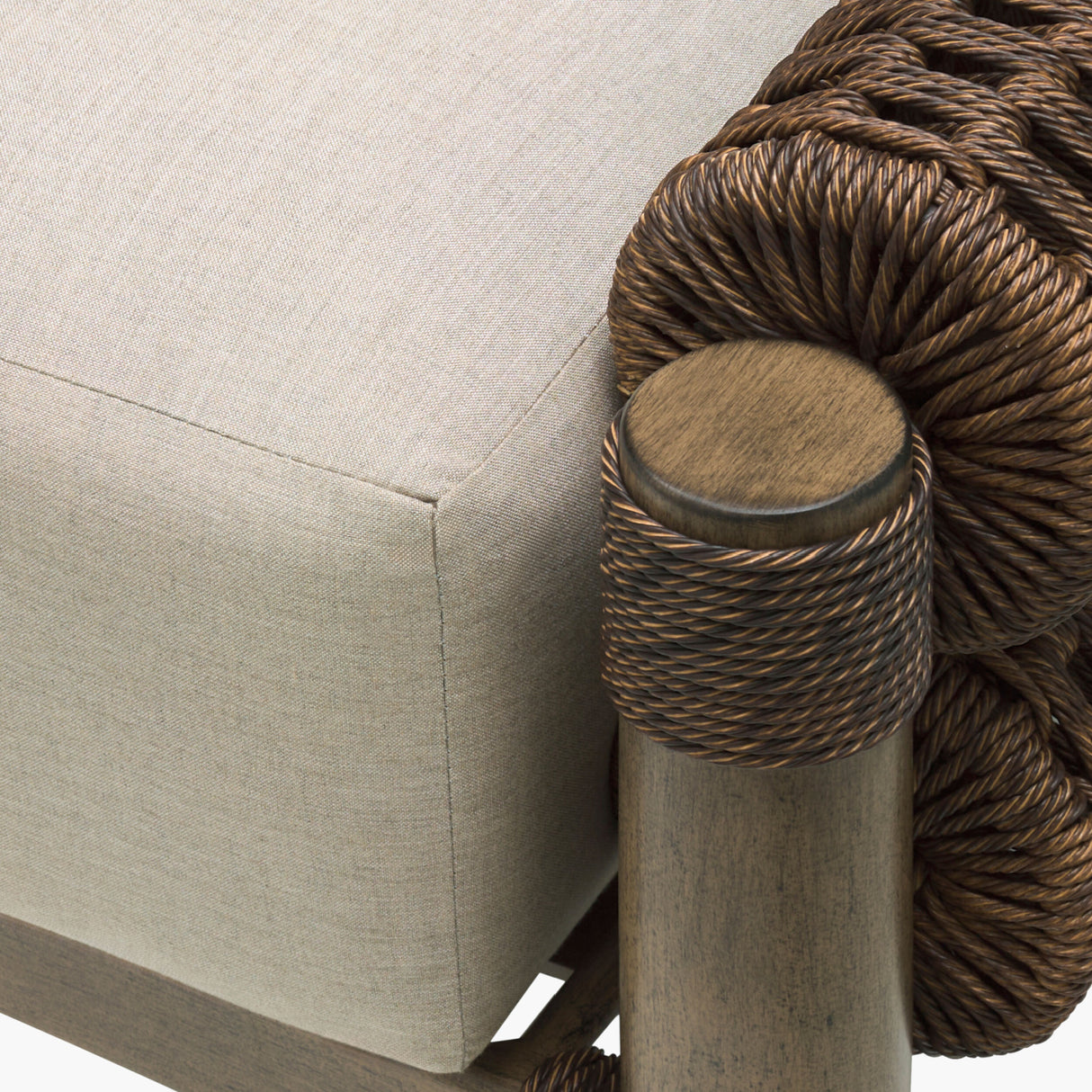   Cushioned Wicker Outdoor Ottoman | Oroa.com