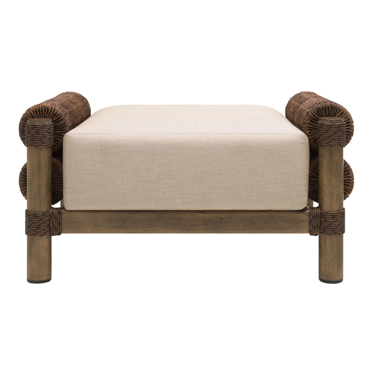   Cushioned Wicker Outdoor Ottoman | Oroa.com