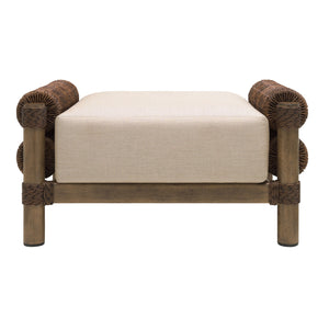   Cushioned Wicker Outdoor Ottoman | Oroa.com