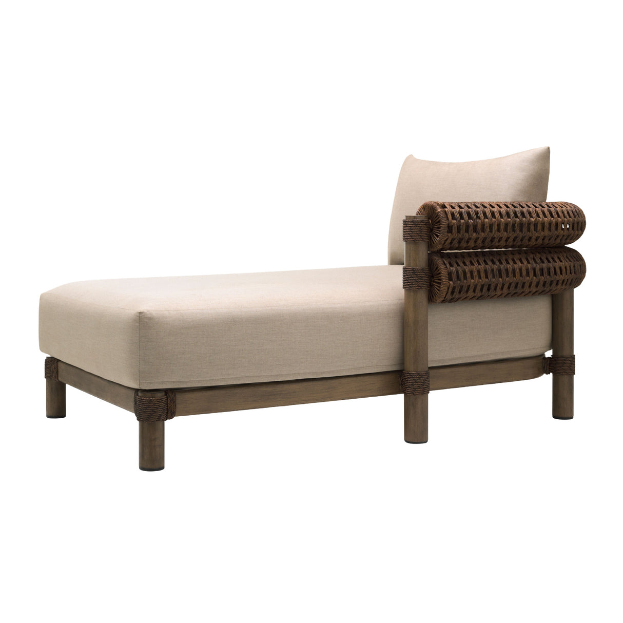   Modern European furniture - Cushioned Wicker Outdoor Left-Armed Chaise - www.oroa.com | Oroa.com