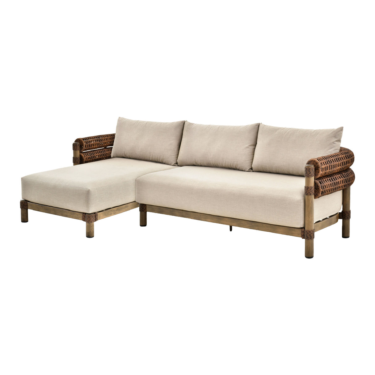  Modern European furniture - Cushioned Wicker Outdoor Left-Armed Chaise - www.oroa.com | Oroa.com