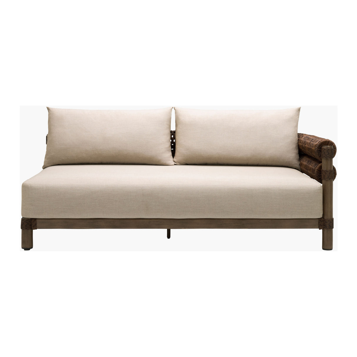   Modern European furniture - Cushioned Wicker Outdoor Right-Armed Sofa - www.oroa.com | Oroa.com