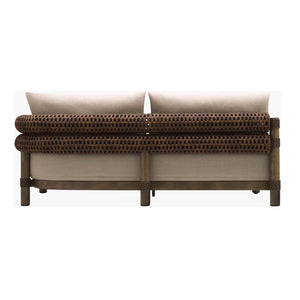   Modern European furniture - Cushioned Wicker Outdoor Right-Armed Sofa - www.oroa.com | Oroa.com