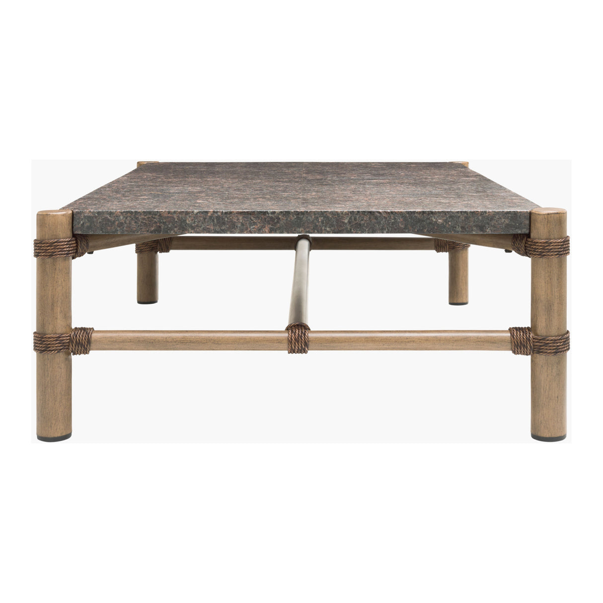  Modern European furniture - Brown Stone Rectangular Outdoor Coffee Table - www.oroa.com | Oroa.com