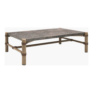   Modern European furniture - Brown Stone Rectangular Outdoor Coffee Table - www.oroa.com | Oroa.com