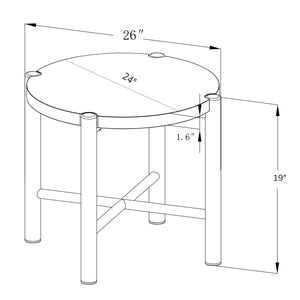   Modern European furniture - Brown Stone Round Outdoor End Table - www.oroa.com | Oroa.com