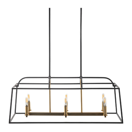   Modern European furniture - Black Iron Framed 6-Light Chandelier - www.oroa.com | Oroa.com