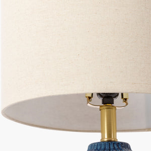   Modern European furniture - Glazed Blue Ceramic Table Lamp - www.oroa.com | Oroa.com