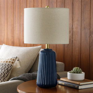   Modern European furniture - Glazed Blue Ceramic Table Lamp - www.oroa.com | Oroa.com