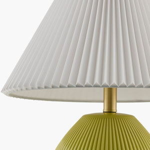   Modern European furniture - Ceramic Pleated Linen Table Lamp - www.oroa.com | Oroa.com