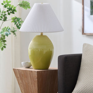   Modern European furniture - Ceramic Pleated Linen Table Lamp - www.oroa.com | Oroa.com