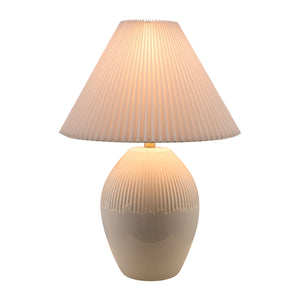   Modern European furniture - Ceramic Pleated Linen Table Lamp - www.oroa.com | Oroa.com