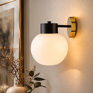   Modern European furniture - White Glass Sphere Wall Lamp - www.oroa.com | Oroa.com