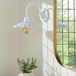   Modern European furniture - Scalloped Metal Shade Wall Lamp - www.oroa.com | Oroa.com