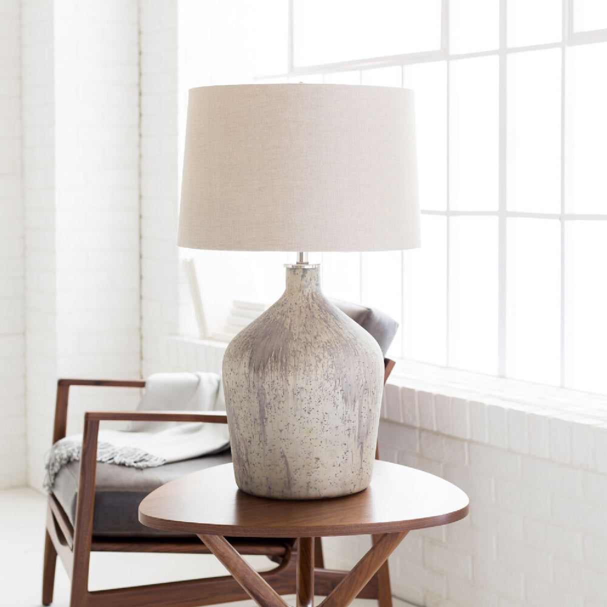   Modern European furniture - Distressed Taupe Glass Table Lamp - www.oroa.com | Oroa.com