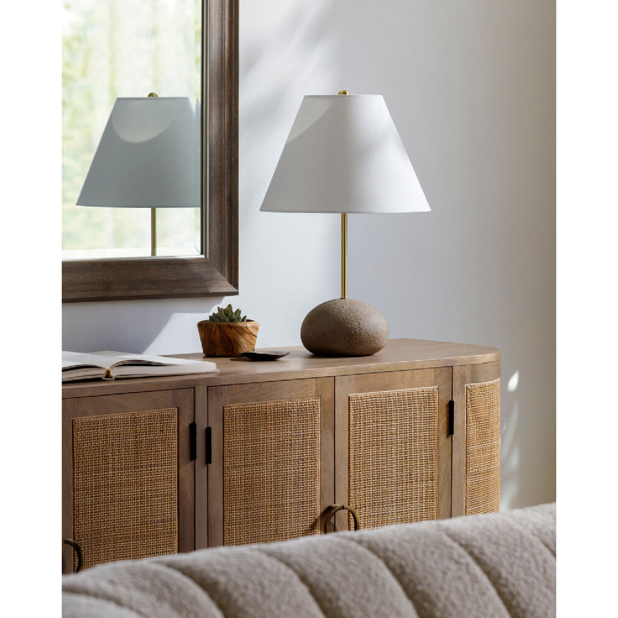   Modern European furniture - White Cotton Shade Table Lamp - www.oroa.com | Oroa.com