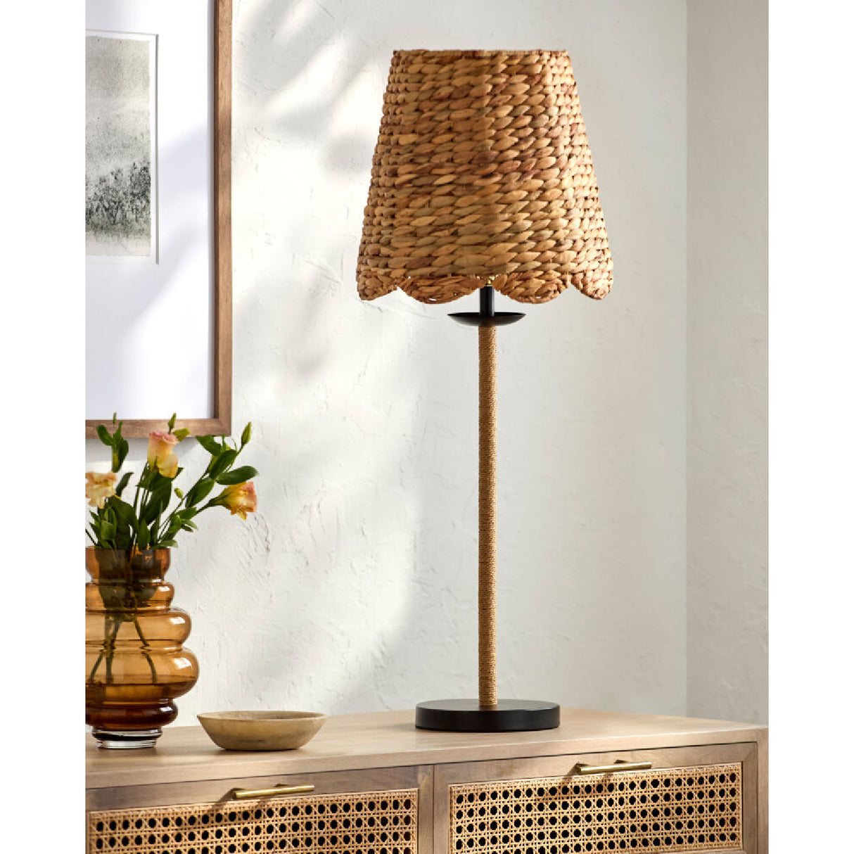   Modern European furniture - Braided Seagrass Accent Table Lamp - www.oroa.com | Oroa.com