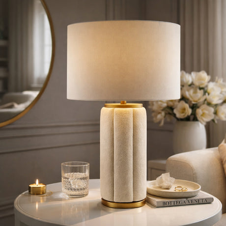   Modern European furniture - Modern White Linen Table Lamp - www.oroa.com | Oroa.com