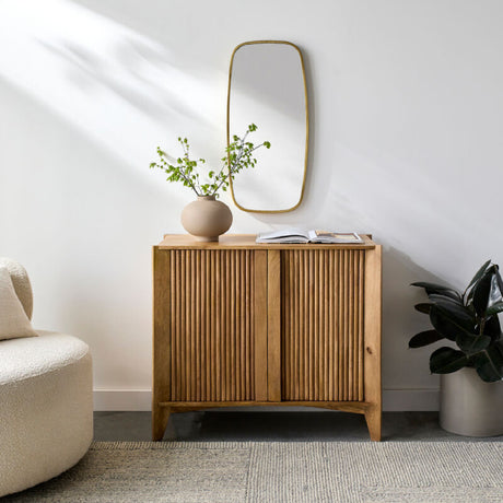   Modern European furniture - Reeded Mango Wood Cabinet - www.oroa.com | Oroa.com