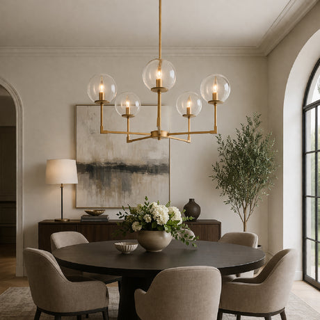   Modern European furniture - 5-Light Clear Glass Chandelier - www.oroa.com | Oroa.com