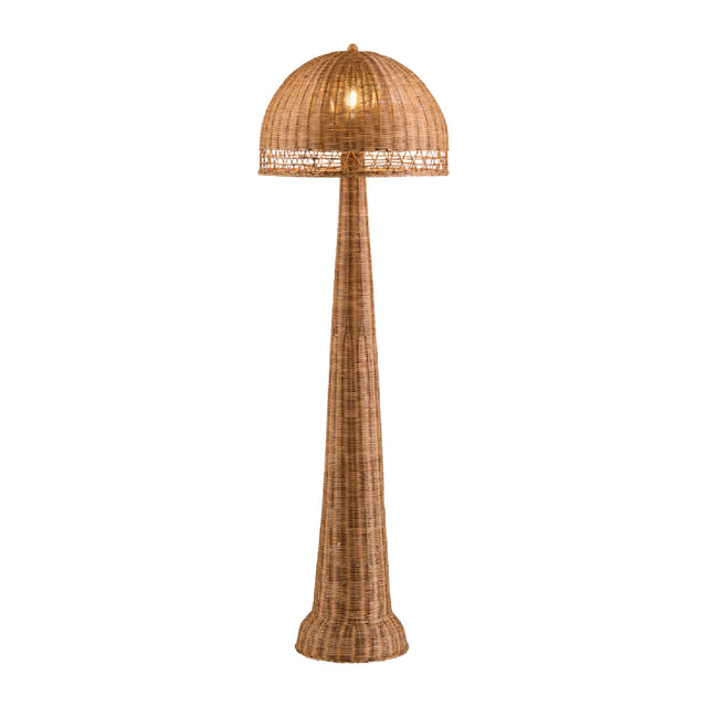 Modern European furniture - Natural Rattan Dome Floor Lamp - www.oroa.com