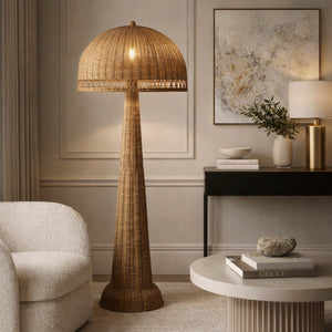   Modern European furniture - Natural Rattan Dome Floor Lamp - www.oroa.com | Oroa.com