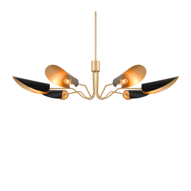 Modern European furniture - Black Metal Shades 6-Light Chandelier - www.oroa.com 