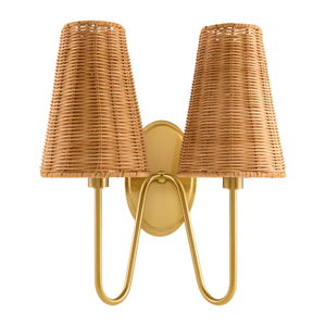   Modern European furniture - Rattan 2-Light Wall Lamp - www.oroa.com | Oroa.com